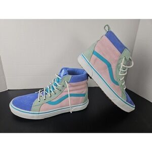 Vans Sk8 Hi Pastel Suede High Top Sneakers Kids 6, Women's 7 1/2 Blue Pink Green